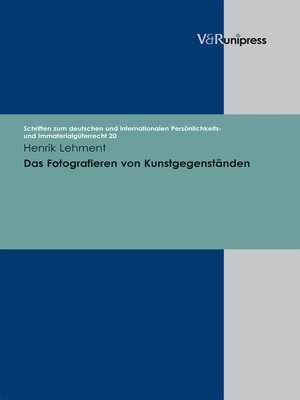 cover image of Das Fotografieren von Kunstgegenständen